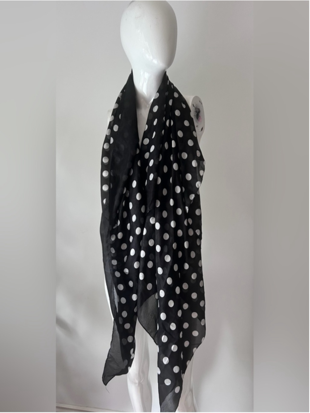 Black Polka Dot Lightweight Scarf